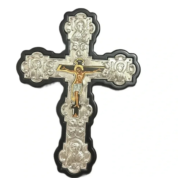 GREEK ORTHODOX PURE 950 SILVER CROSS CRUCIFIXION

5002 - Picture 1 of 4